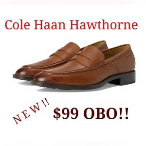 NEW Cole Haan Hawthorne Men's Tan Leather Penny Loafers